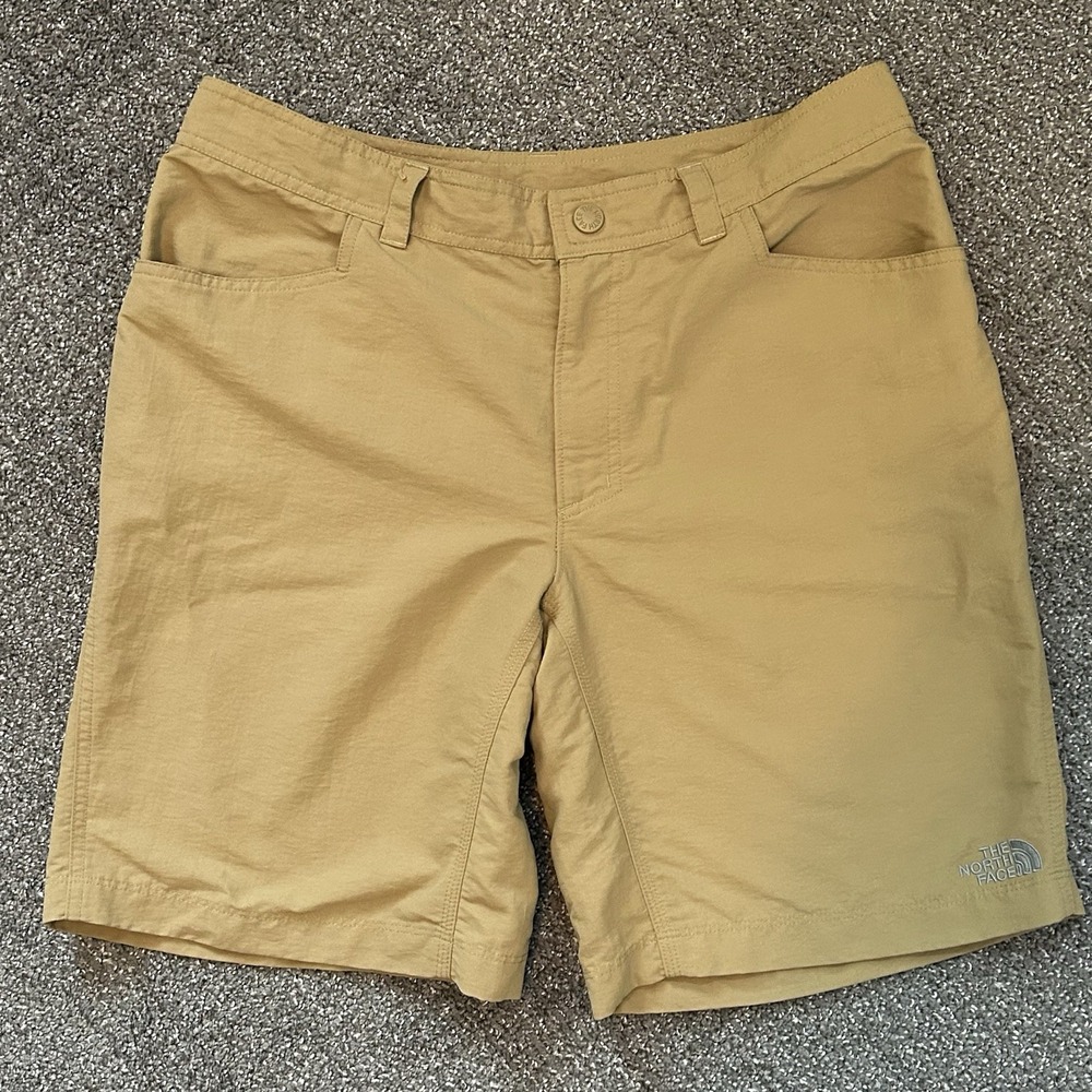 The North Face Mens Hiking Shorts 32 Regular Tan Khaki Nylon 9" Inseam Outdoor